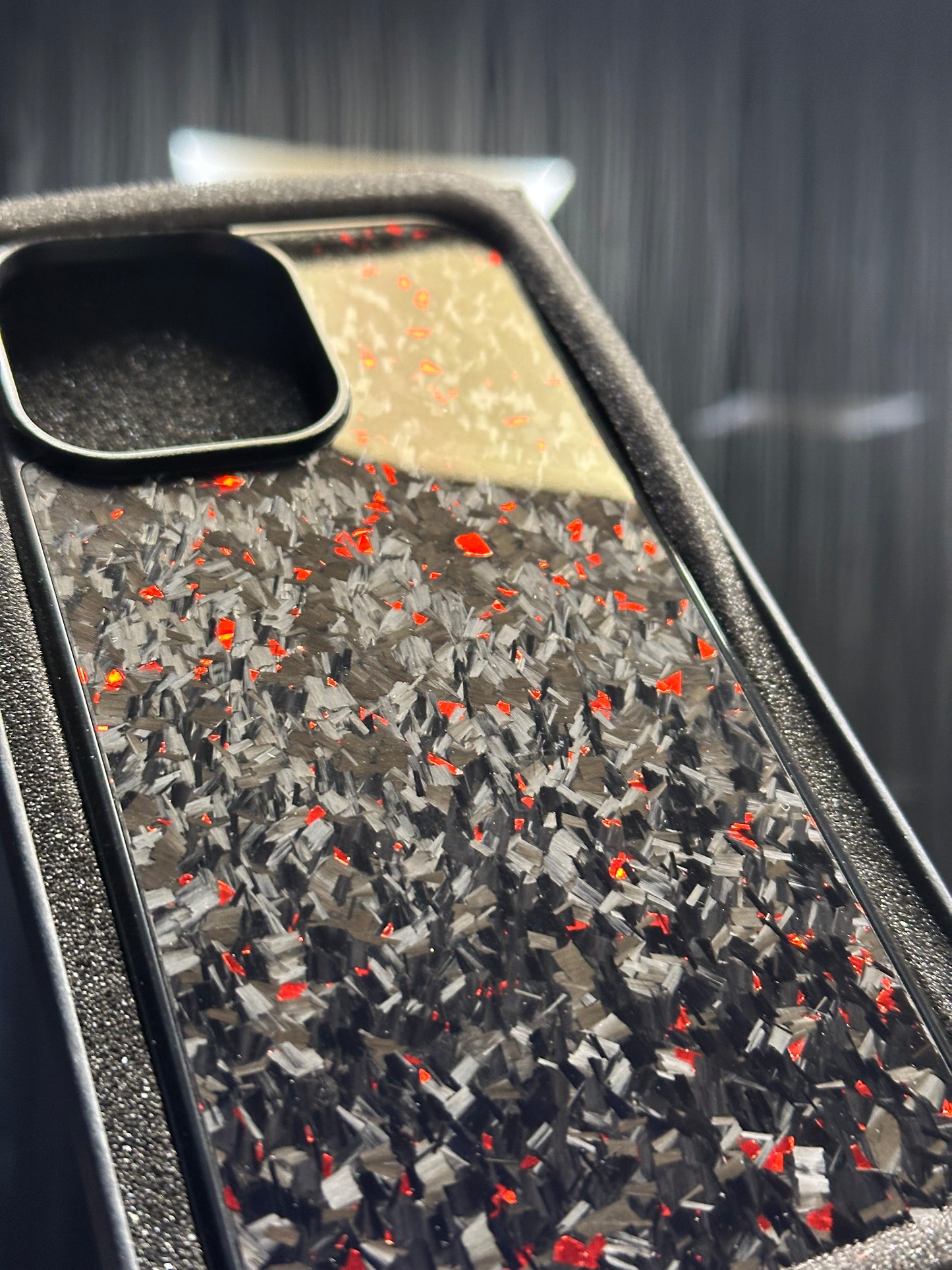 RED FLAKED FORGED IPHONE CASE